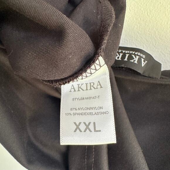 AKIRA Black Cropped Tank Top XXL Square Neck Stretch‎ - Picture 5 of 5